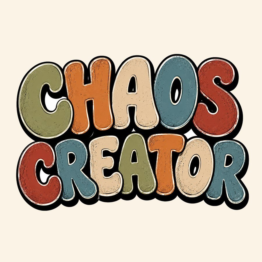 Retro Chaos Creator lettering tee design