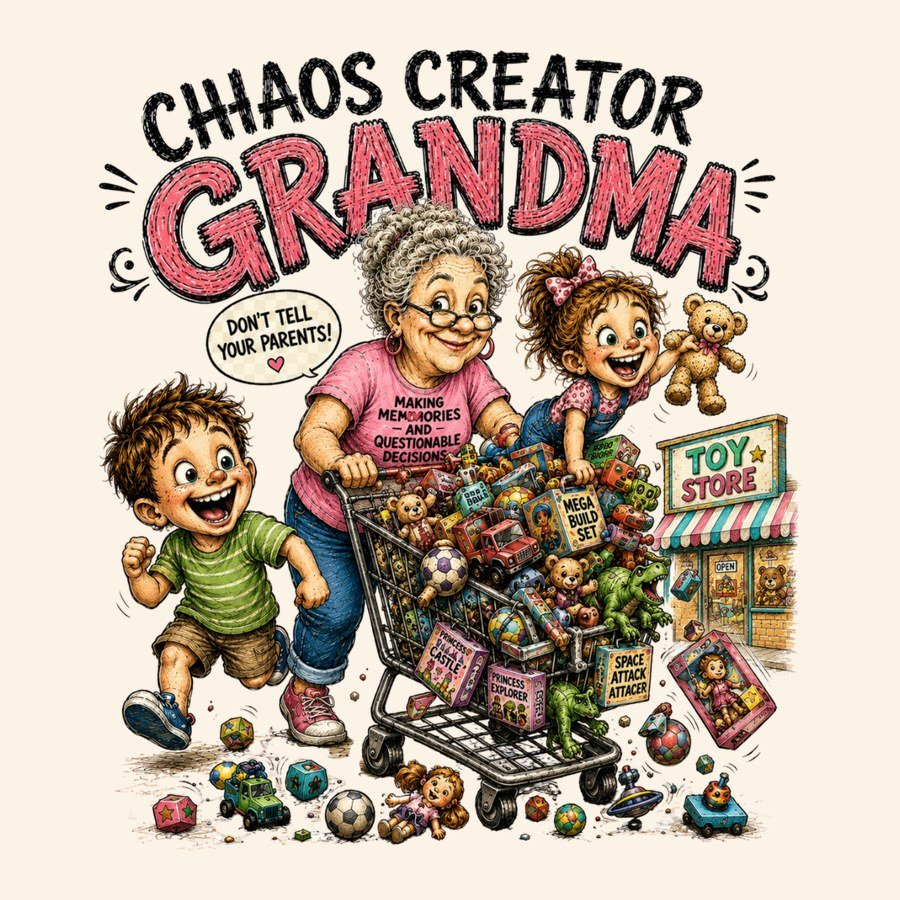 Chaos Creator Grandma making memories and questionable decisions t-shirt design